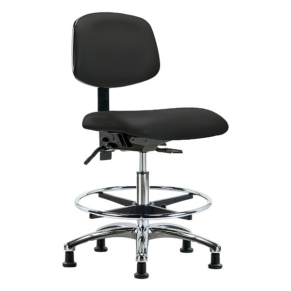 Zoro Select Medium Bench Chair Ergonomic Chair, No Arms, 21-1/2" to 29" Height, Vinyl, Black - BR-VMBCH-CR-T1-A0-CF-RG-8540