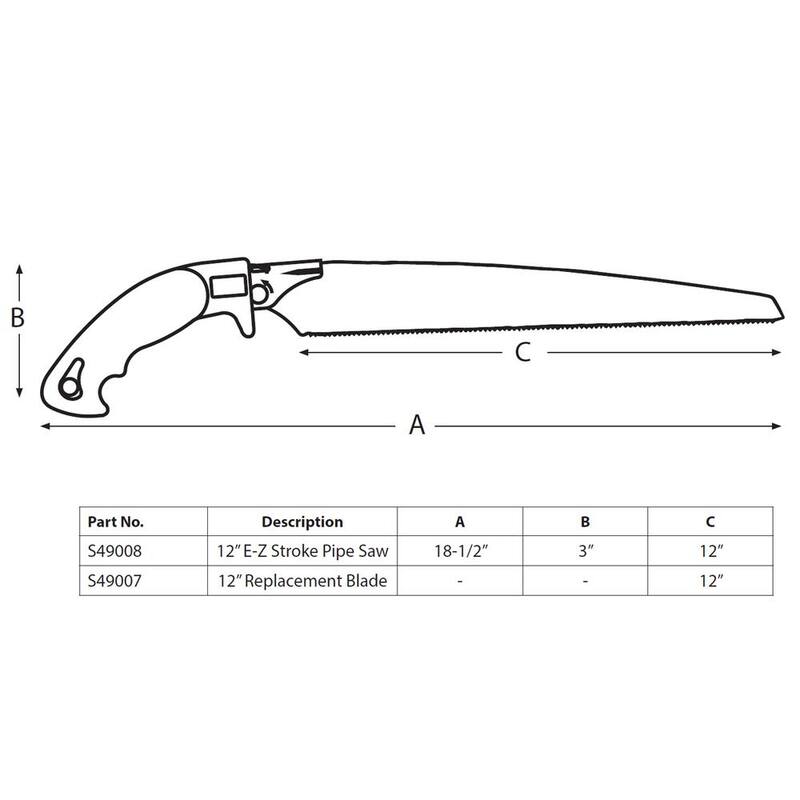 JONES STEPHENS 12 in. Replacement Blade for E-Z Stroke PVC Pipe Saw - S49007