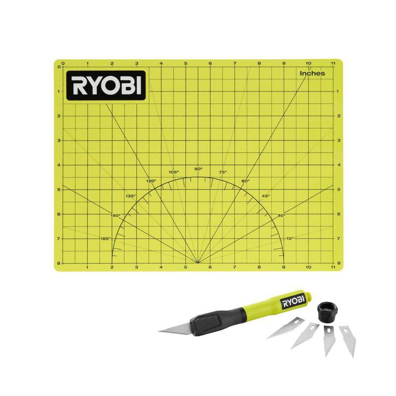 RYOBI 2-in-1 Hobby Knife w/ Blade Storage With A4 Self-Healing Cutting Mat - RHCKP03-RHCM04