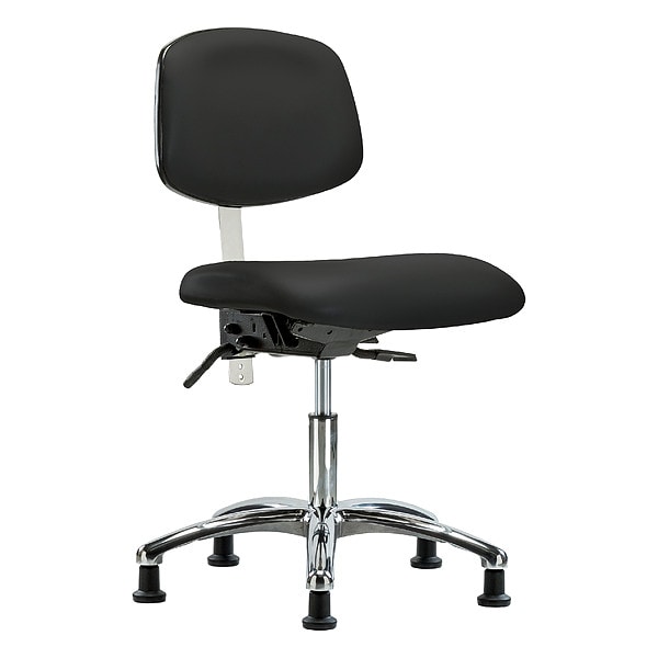 Zoro Select Clean Room Chair Ergonomic Chair, No Arms, 19" to 24" Height, Polyurethane, Vinyl, Black - BR-NCR-VDHCH-CR-T1-A0-RG-8540