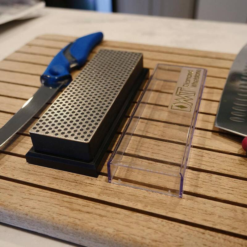 DMT 6 in. Diamond Whetstone Sharpener, Extra-Coarse Handheld Sharpener with Plastic Box - W6XP