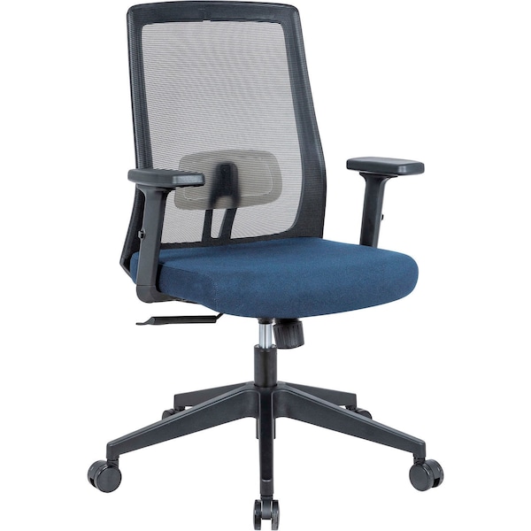 Global Industrial Mesh Task Chair with Seat Slider, Fabric, Ocean Blue - 695935BL