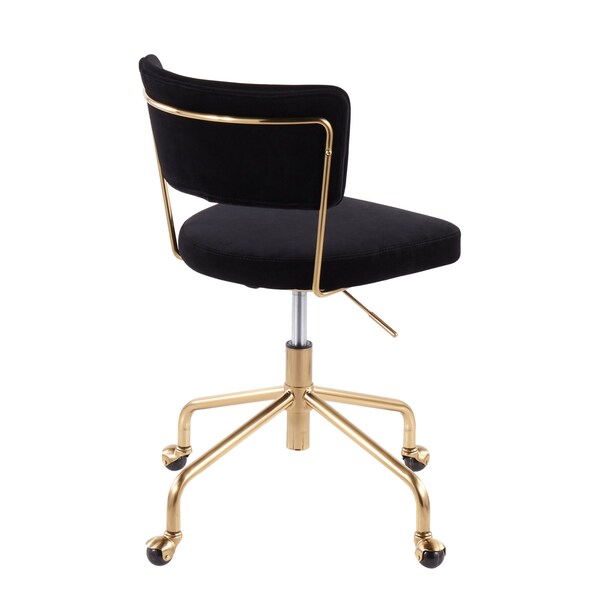 Lumisource Tania Task Chair in Gold Metal and Black Velvet - OC-TANIA AUVBK