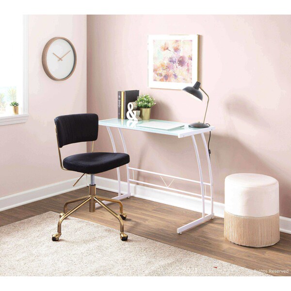 Lumisource Tania Task Chair in Gold Metal and Black Velvet - OC-TANIA AUVBK
