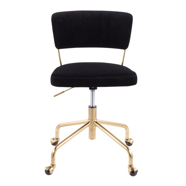 Lumisource Tania Task Chair in Gold Metal and Black Velvet - OC-TANIA AUVBK