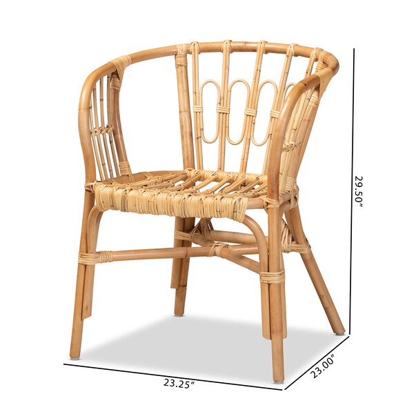 Baxton Studio Luxio Modern and Contemporary Natural Finished Rattan Chair - 185-11870-ZORO