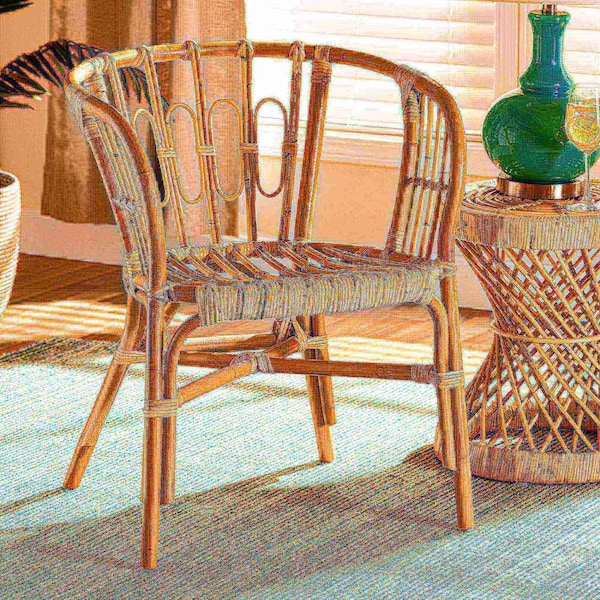 Baxton Studio Luxio Modern and Contemporary Natural Finished Rattan Chair - 185-11870-ZORO