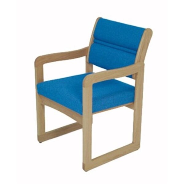Wooden Mallet Valley Guest Chair in Light Oak - Powder Blue - DW1-1LOPB