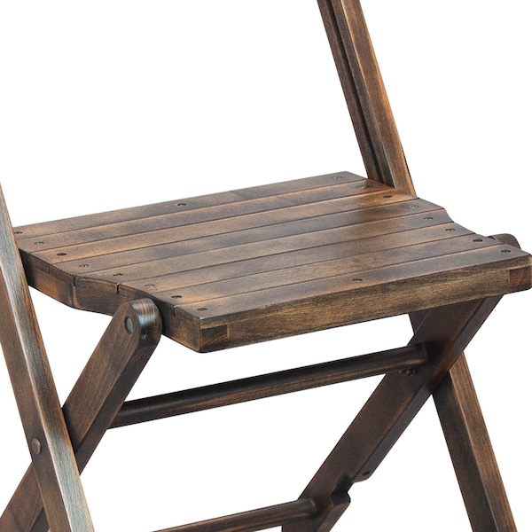 Flash Furniture Slatted Wood Folding Special Event Chair - Antique Black, PK4 - 4-WFC-SLAT-AB-GG