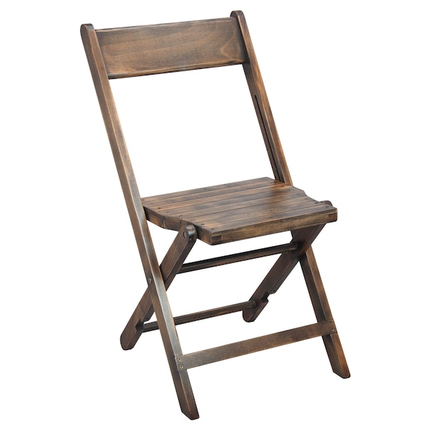 Flash Furniture Slatted Wood Folding Special Event Chair - Antique Black, PK4 - 4-WFC-SLAT-AB-GG