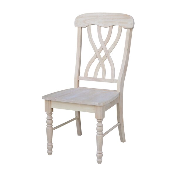 International Concepts Set of 2 Lattice Side Chairs, Unfinished - C-390P