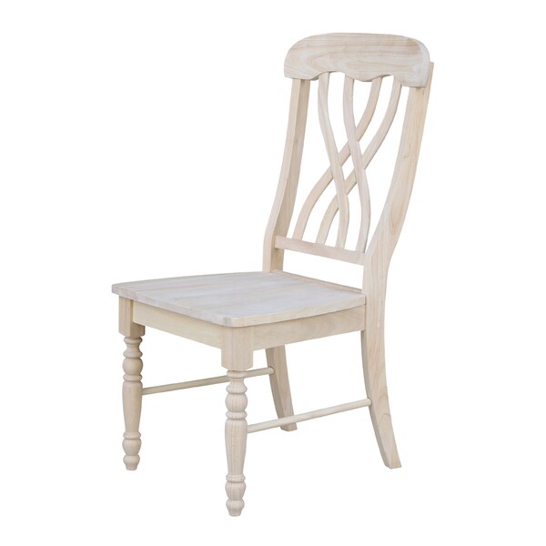 International Concepts Set of 2 Lattice Side Chairs, Unfinished - C-390P