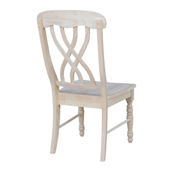 International Concepts Set of 2 Lattice Side Chairs, Unfinished - C-390P
