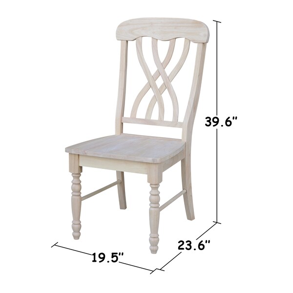International Concepts Set of 2 Lattice Side Chairs, Unfinished - C-390P