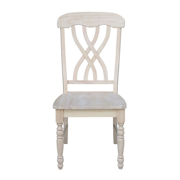 International Concepts Set of 2 Lattice Side Chairs, Unfinished - C-390P