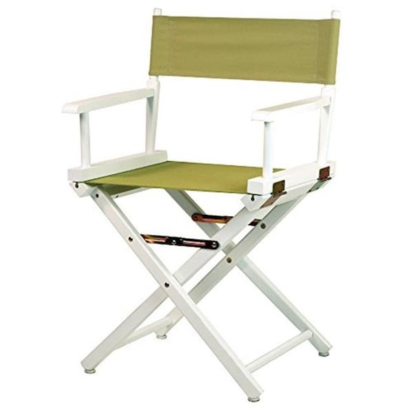 Casual Home Casual Home 200-01-021-100 18 in. Directors Chair White Frame with Olive Canvas - 200-01/021-100