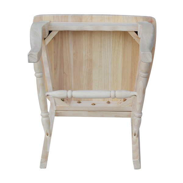 International Concepts Set of 2 Country French Chairs with Solid Seats, Unfinished - C-219P