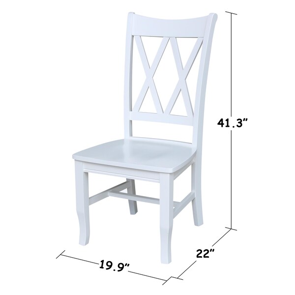 International Concepts Double XX Chairs, Set of 2, White - C08-220P