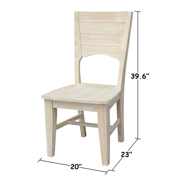 International Concepts Canyon Collection Set of 2 Solid Back Full Chairs, Unfinished - C-48P