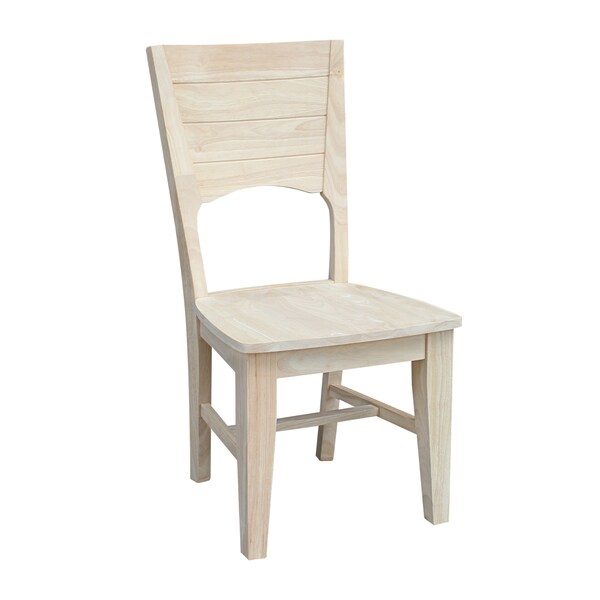 International Concepts Canyon Collection Set of 2 Solid Back Full Chairs, Unfinished - C-48P