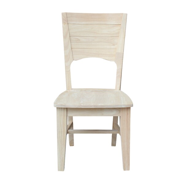 International Concepts Canyon Collection Set of 2 Solid Back Full Chairs, Unfinished - C-48P