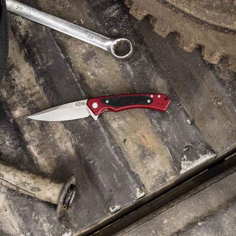 W.R. Case and Sons Cutlery Co. Anodized Aluminum Red Marilla Pocket Knife - FI25881