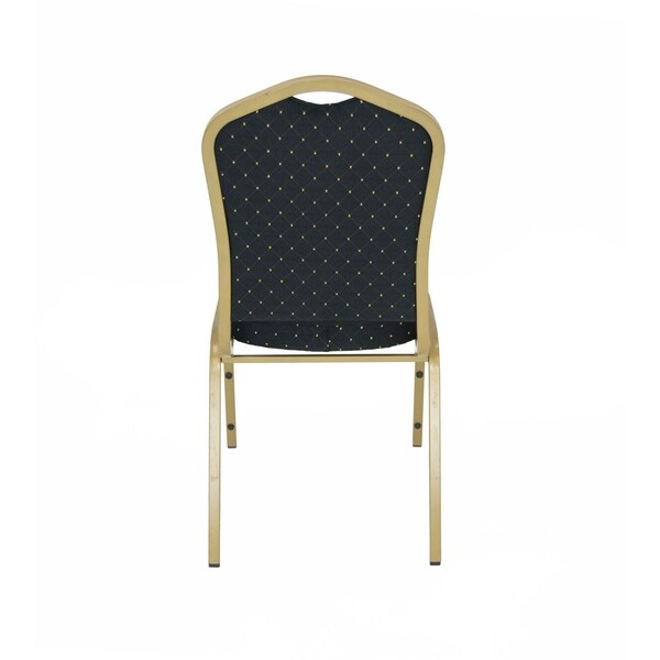 Atlas Commercial Products Crown Back Banquet Chair, Gold Frame, Black Pattern - CBC9BKFGF