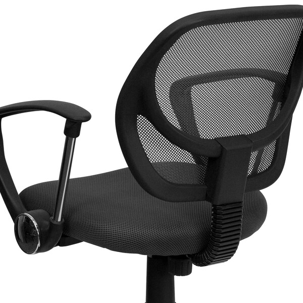 Flash Furniture Mesh Task Chair, 15-1/2" to 19-1/2", Fixed Arms, Gray - WA-3074-GY-A-GG