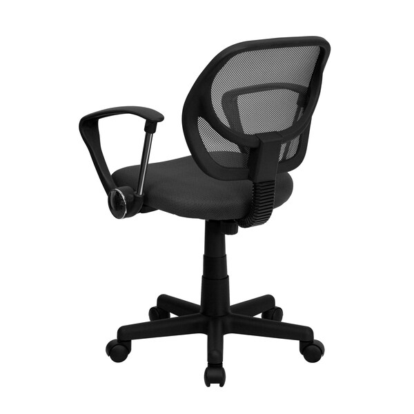 Flash Furniture Mesh Task Chair, 15-1/2" to 19-1/2", Fixed Arms, Gray - WA-3074-GY-A-GG