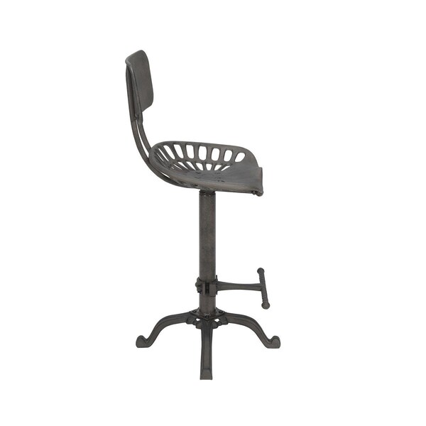 Guest Room August Tractor Seat Stool with Back, Industrial - 14.25 x 38 x 18.5 in. - GU2549229