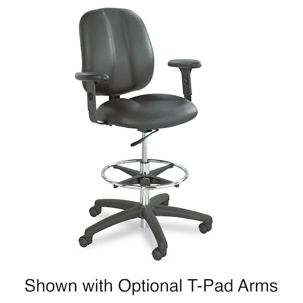 Safco Chair, Black Back, 26 in W 26" L 54" H, Armless, Vinyl Seat - 7084BL
