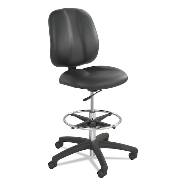 Safco Chair, Black Back, 26 in W 26" L 54" H, Armless, Vinyl Seat - 7084BL