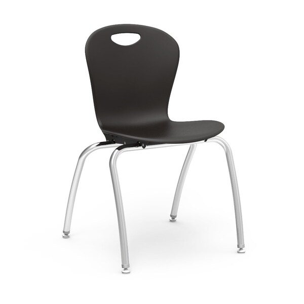 Virco Civitas ZUMA Series 18" Classroom Chair, 5th Grade - Adult with Nylon Glides - Black Seat - CZ18