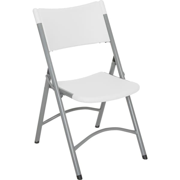 Global Industrial Folding Chair, Blow Molded Resin, White, Armless, Mid Back - 695540