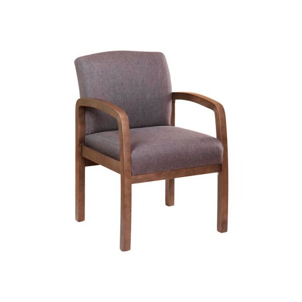 Boss Office Products Boss Guest Chair - Slate Gray - Driftwood Base - B9580DW-SG