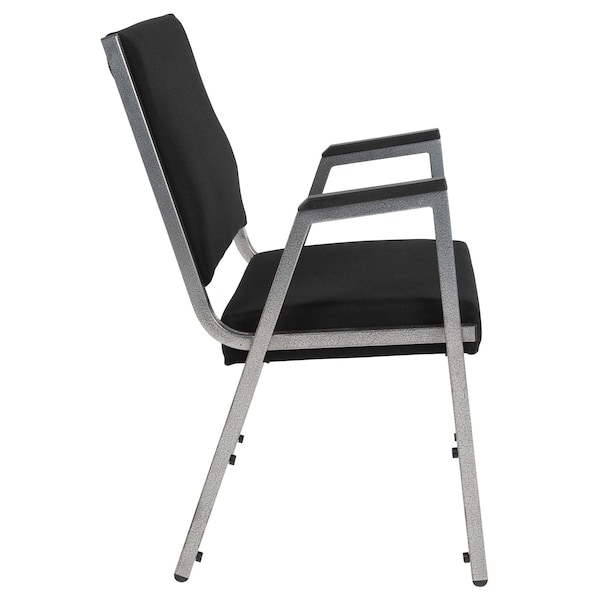Flash Furniture Contemporary Chair Hercules Baritrc Chair, Slvr Frm, Blk Fbrc, Fixed Arms, 18" Height, Fabric - XU-DG-60443-670-1-BK-GG