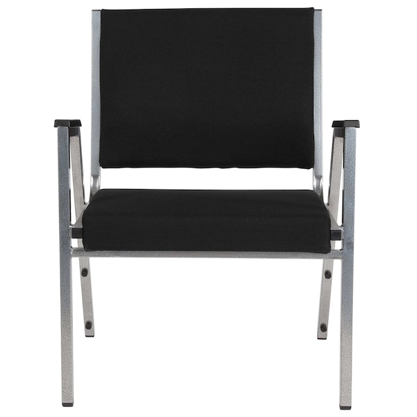Flash Furniture Contemporary Chair Hercules Baritrc Chair, Slvr Frm, Blk Fbrc, Fixed Arms, 18" Height, Fabric - XU-DG-60443-670-1-BK-GG