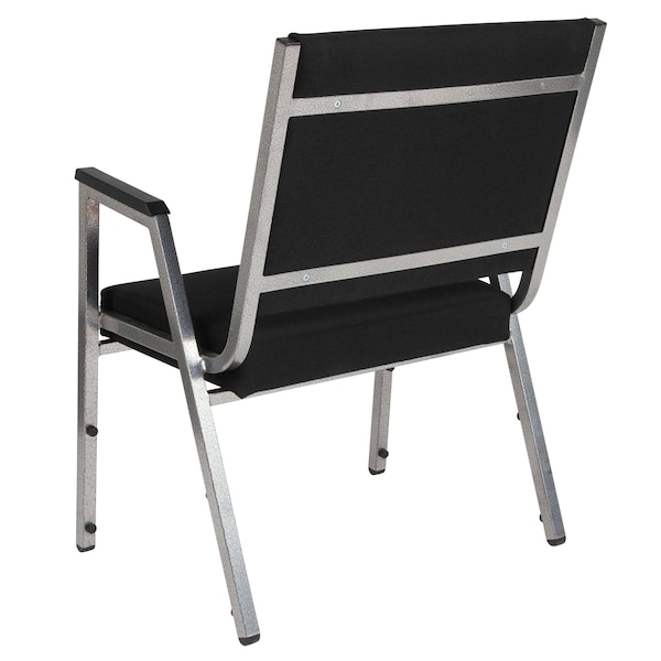 Flash Furniture Contemporary Chair Hercules Baritrc Chair, Slvr Frm, Blk Fbrc, Fixed Arms, 18" Height, Fabric - XU-DG-60443-670-1-BK-GG