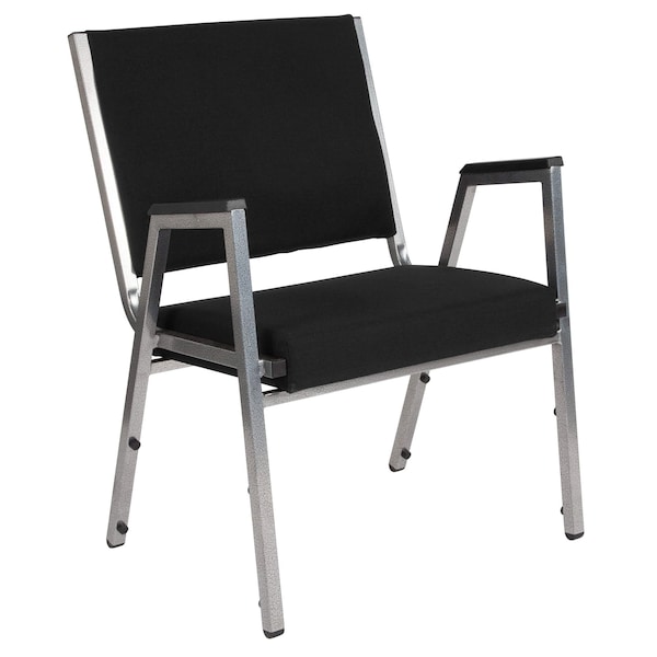 Flash Furniture Contemporary Chair Hercules Baritrc Chair, Slvr Frm, Blk Fbrc, Fixed Arms, 18" Height, Fabric - XU-DG-60443-670-1-BK-GG