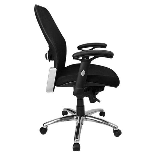 Flash Furniture Contemporary Chair Mid-Back Exec Mesh Chair, Black, Adjustable Arms, 17-3/4" to 21" Height, Mesh - LF-W42-GG