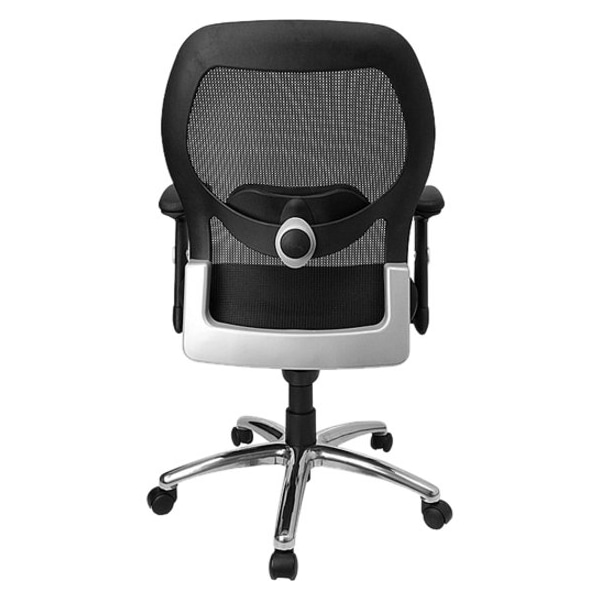 Flash Furniture Contemporary Chair Mid-Back Exec Mesh Chair, Black, Adjustable Arms, 17-3/4" to 21" Height, Mesh - LF-W42-GG
