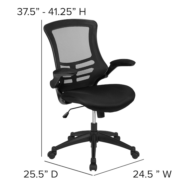 Flash Furniture Black Mesh Swivel Ergonomic Task Chairs, 5PK - 5-BL-X-5M-BK-GG