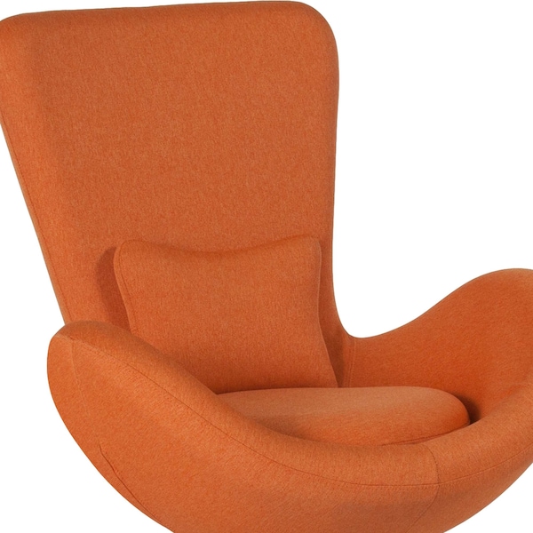 Flash Furniture Egg Side Reception Chair, Orange Fabric Seat, 30 W 30" L 38 H, Integrated Curved - CH-162430-OR-FAB-GG