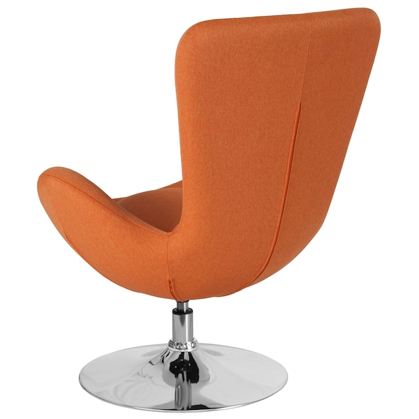 Flash Furniture Egg Side Reception Chair, Orange Fabric Seat, 30 W 30" L 38 H, Integrated Curved - CH-162430-OR-FAB-GG