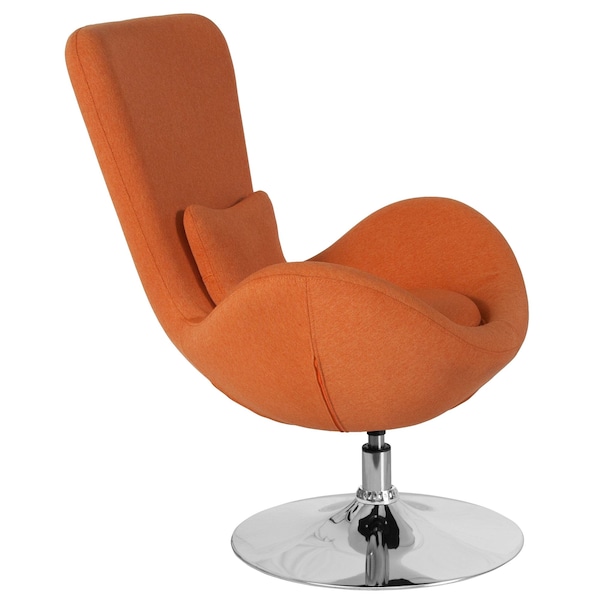 Flash Furniture Egg Side Reception Chair, Orange Fabric Seat, 30 W 30" L 38 H, Integrated Curved - CH-162430-OR-FAB-GG