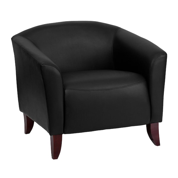 Flash Furniture Hercules Imperial Chair, Black Back, 33-1/2 in W 31" L 29" H, Sloping, Leather Seat - 111-1-BK-GG