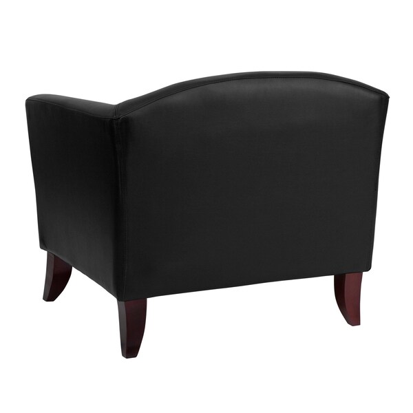 Flash Furniture Hercules Imperial Chair, Black Back, 33-1/2 in W 31" L 29" H, Sloping, Leather Seat - 111-1-BK-GG