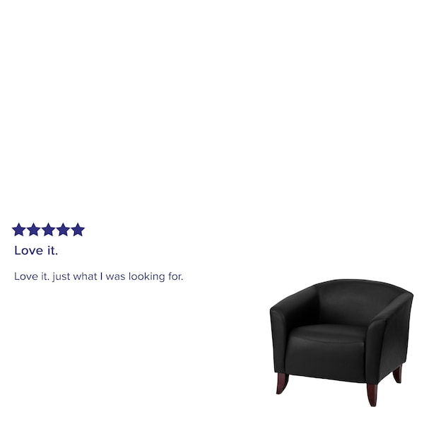 Flash Furniture Hercules Imperial Chair, Black Back, 33-1/2 in W 31" L 29" H, Sloping, Leather Seat - 111-1-BK-GG