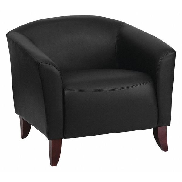 Flash Furniture Hercules Imperial Chair, Black Back, 33-1/2 in W 31" L 29" H, Sloping, Leather Seat - 111-1-BK-GG