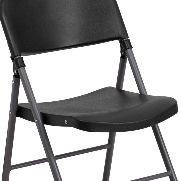Flash Furniture 330 lb. Capacity Black Plastic Folding Chair, 4PK - 4-DAD-YCD-50-GG